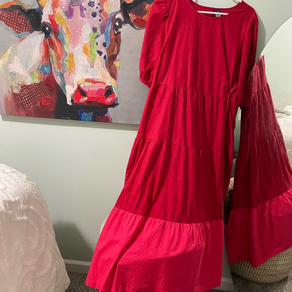 Old Navy Tiered Dress with Poofy Sleeves
